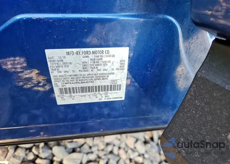 2020 Ford Edge Sel z USA, uszkodzony, nr VIN 2FMPK4J95LBA40702